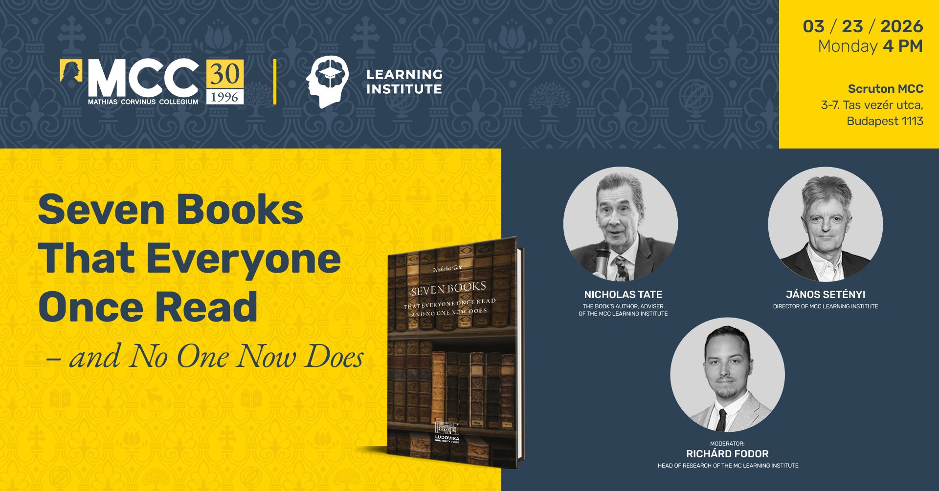 Book Launch – Seven Books That Everyone Once Read and No One Now Does
